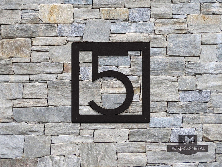 1 Digit Modern Address Plaques - Personalized Condo or Apartment Address Plates - JackJacks Metal