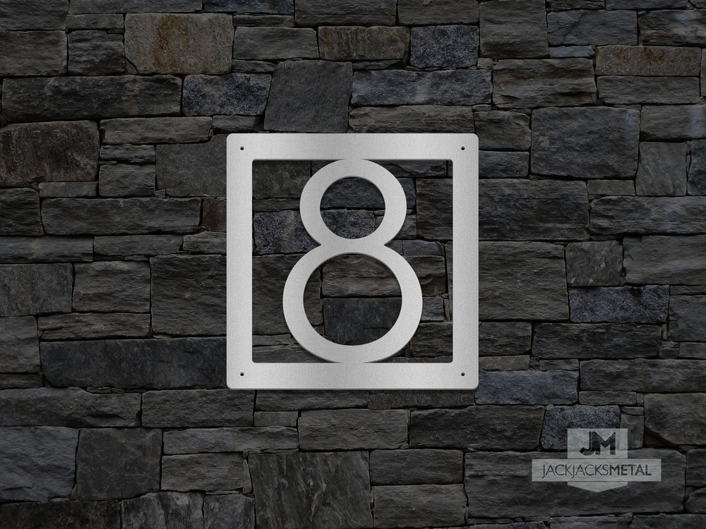 1 Digit Modern Address Plaques - Personalized Condo or Apartment Address Plates - JackJacks Metal