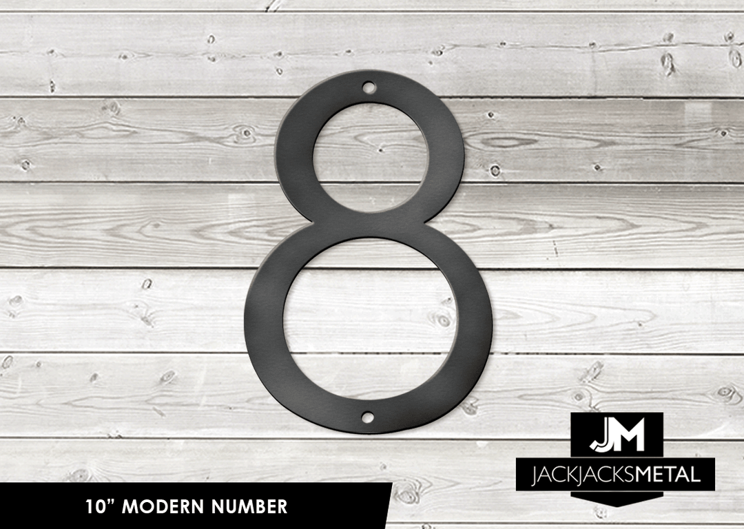 10'' Modern House Number or Letter - Contemporary Home Address - Large Door Numbers - JackJacks Metal