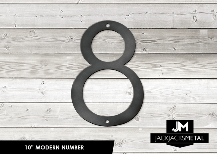 10'' Modern House Number or Letter - Contemporary Home Address - Large Door Numbers - JackJacks Metal
