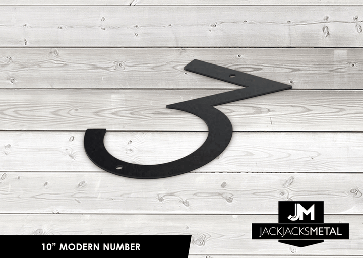 10'' Modern House Number or Letter - Contemporary Home Address - Large Door Numbers - JackJacks Metal