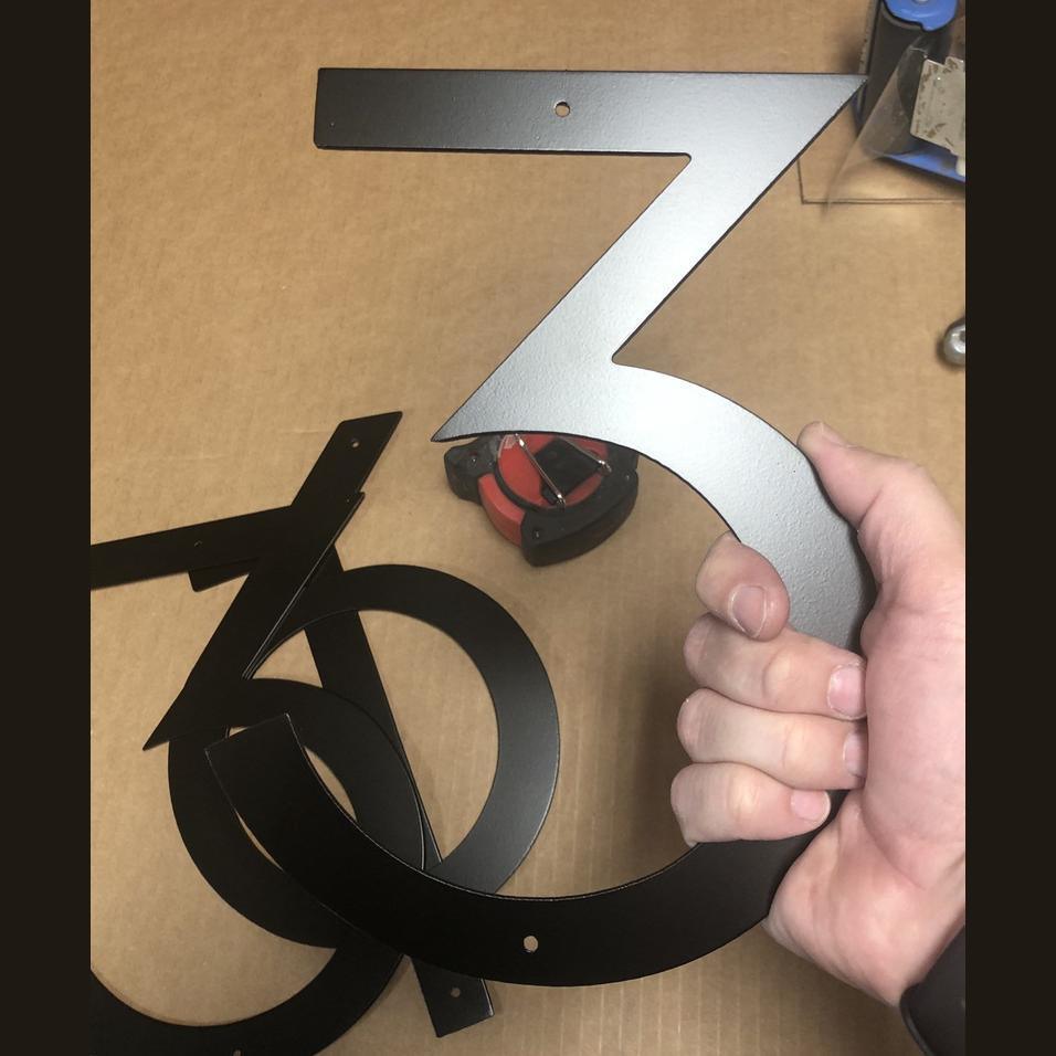 12'' Modern House Number or Letter - Contemporary Home Address - Large Door Numbers - JackJacks Metal