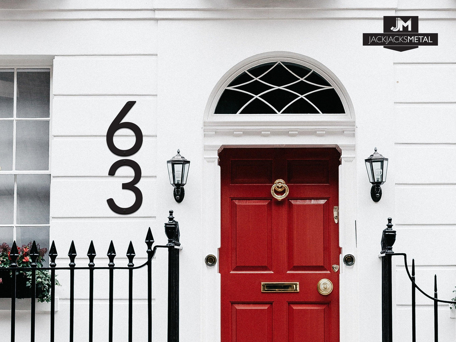 18'' Modern Classic House Number or Letter - Modern Classic Home Address - Large Door Numbers - JackJacks Metal