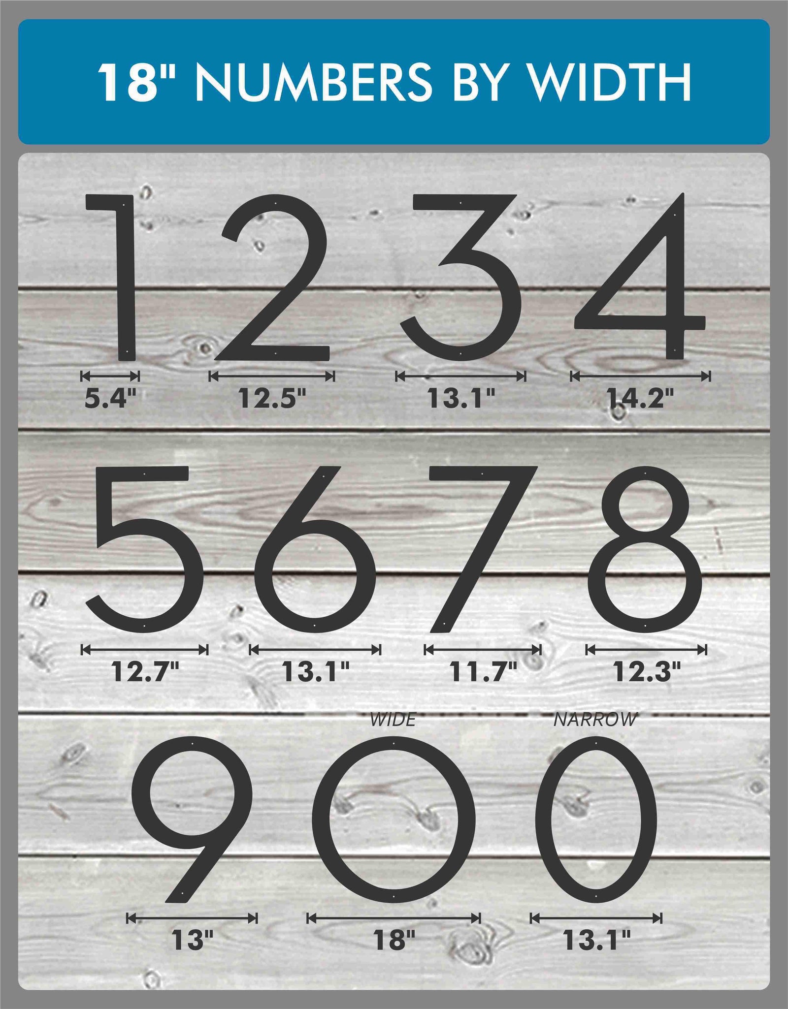 18'' Modern House Number or Letter - Contemporary Home Address - Extra Large Door Numbers - JackJacks Metal