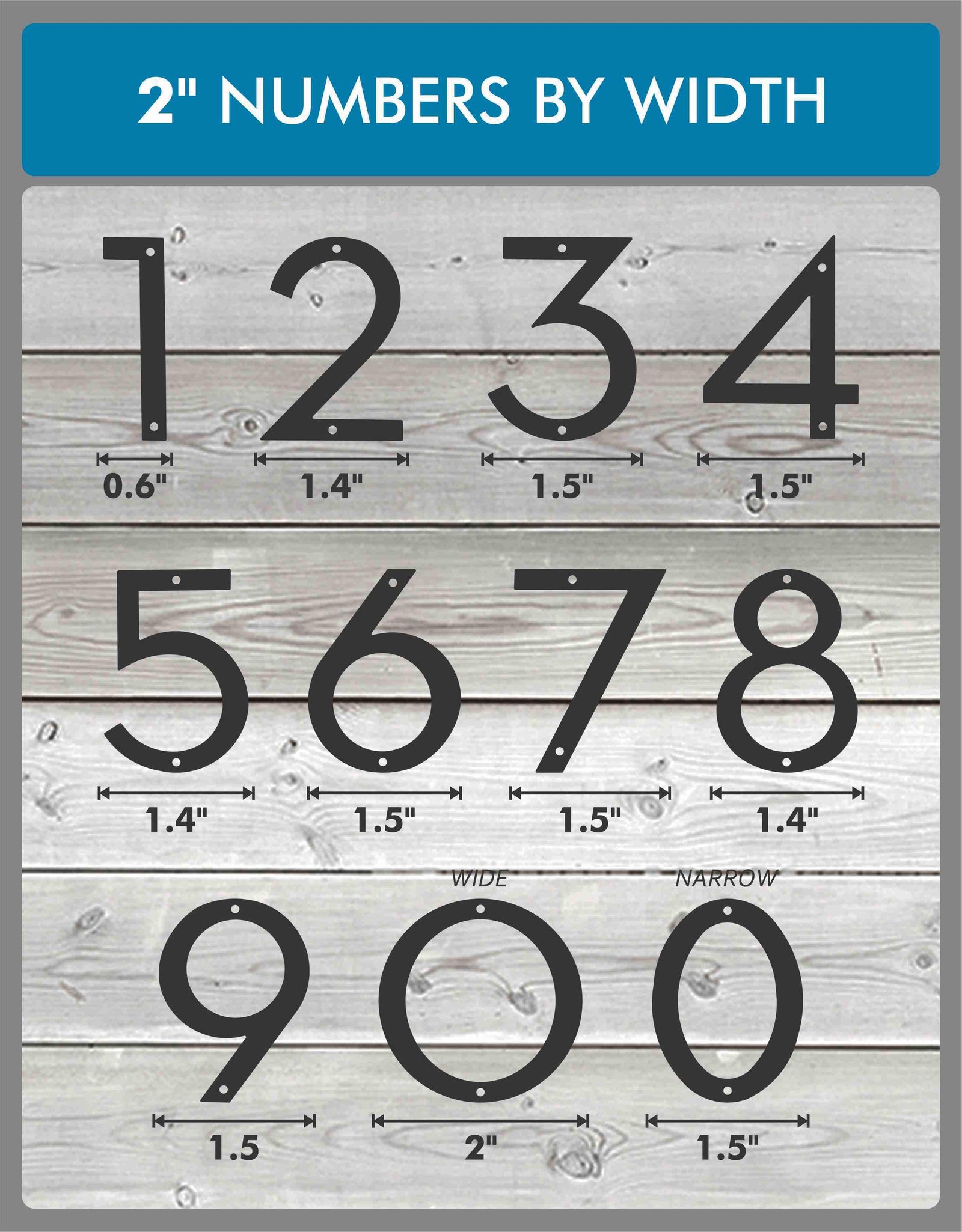 2" Modern Metal Outdoor Address Signage Number - Contemporary Home Address – Small Door Numbers - JackJacks Metal