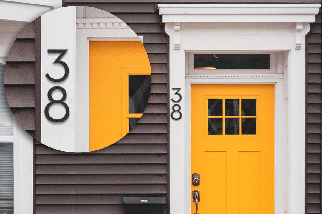 4'' Modern House Number or Letter - Contemporary Home Address - Medium Door Numbers - JackJacks Metal