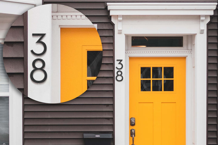 4'' Modern House Number or Letter - Contemporary Home Address - Medium Door Numbers - JackJacks Metal