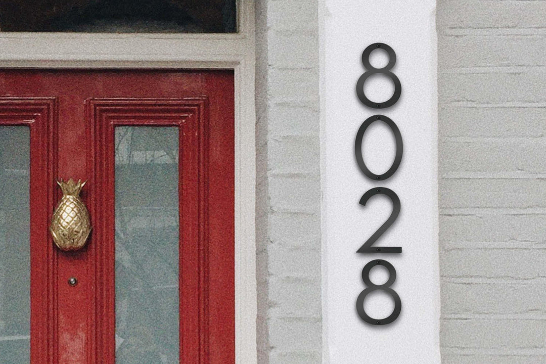 4'' Modern House Number or Letter - Contemporary Home Address - Medium Door Numbers - JackJacks Metal
