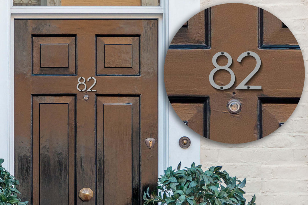 4'' Modern House Number or Letter - Contemporary Home Address - Medium Door Numbers - JackJacks Metal