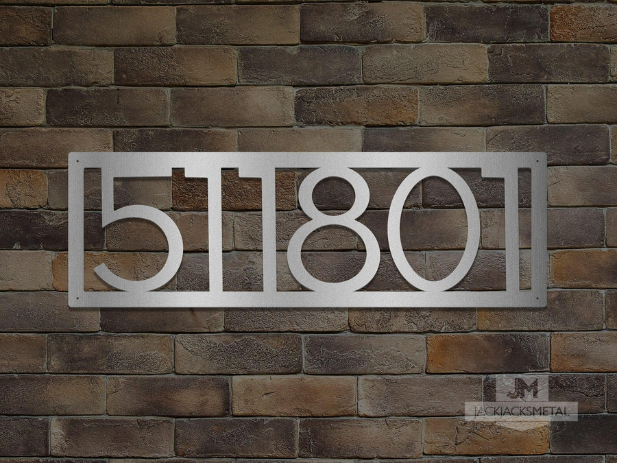 5 Digit Modern Address Plaques - Personalized Condo or Apartment Address Plates - JackJacks Metal 