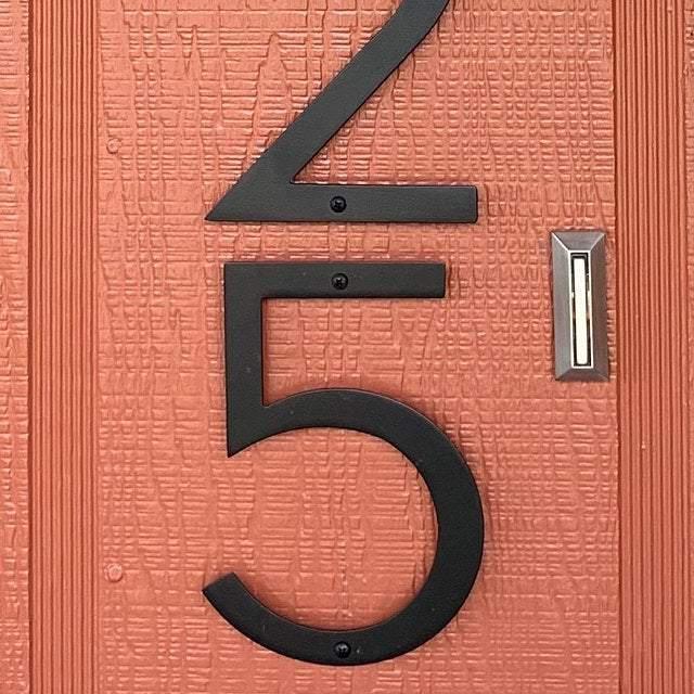 8'' Modern House Number or Letter - Contemporary Home Address - Large Door Numbers - JackJacks Metal
