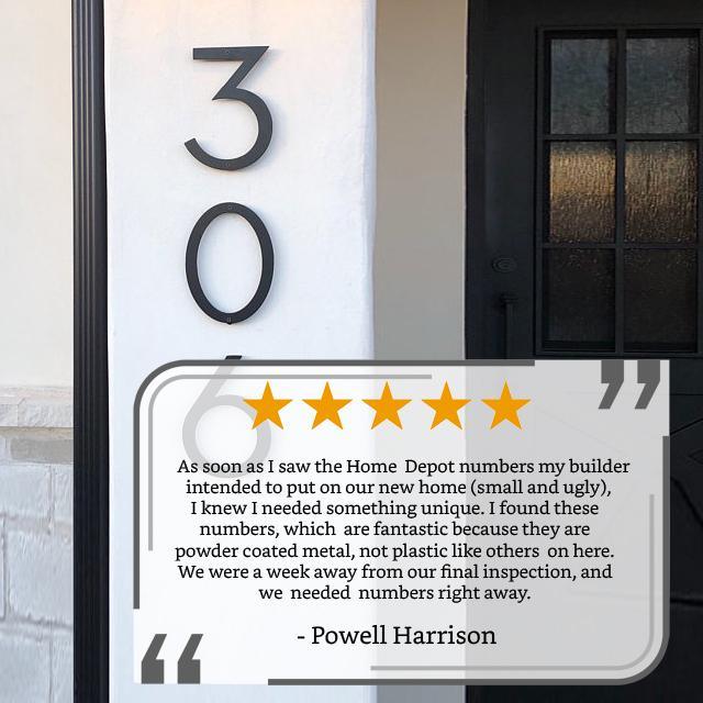 8'' Modern House Number or Letter - Contemporary Home Address - Large Door Numbers - JackJacks Metal