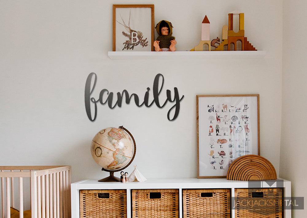 family Word Wall Art Sign - JackJacks Metal