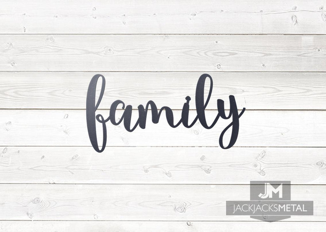 family Word Wall Art Sign - JackJacks Metal