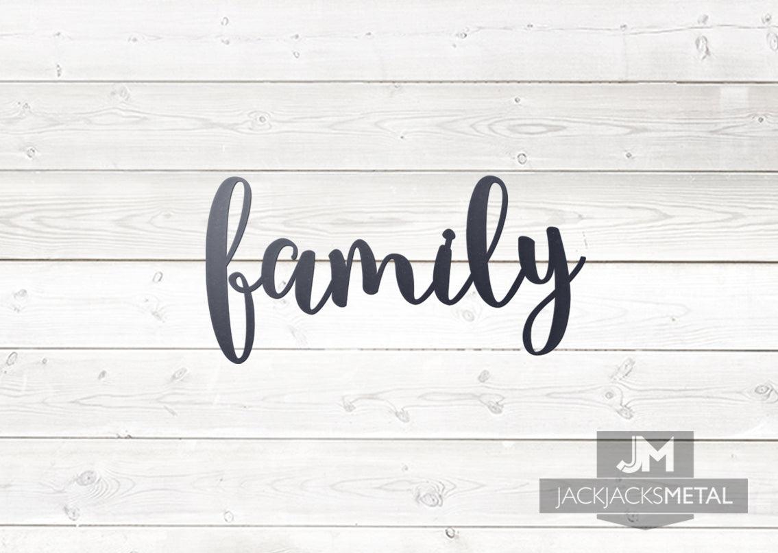 family Word Wall Art Sign - JackJacks Metal