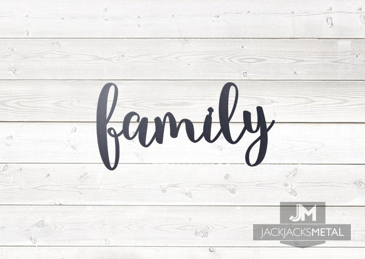 family Word Wall Art Sign - JackJacks Metal