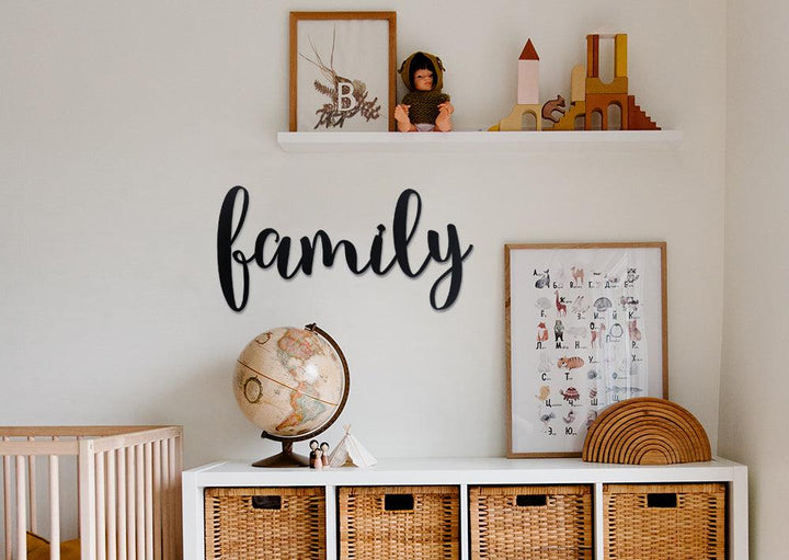 Family Word Wall Art Sign Rustic sign - JackJacks Metal