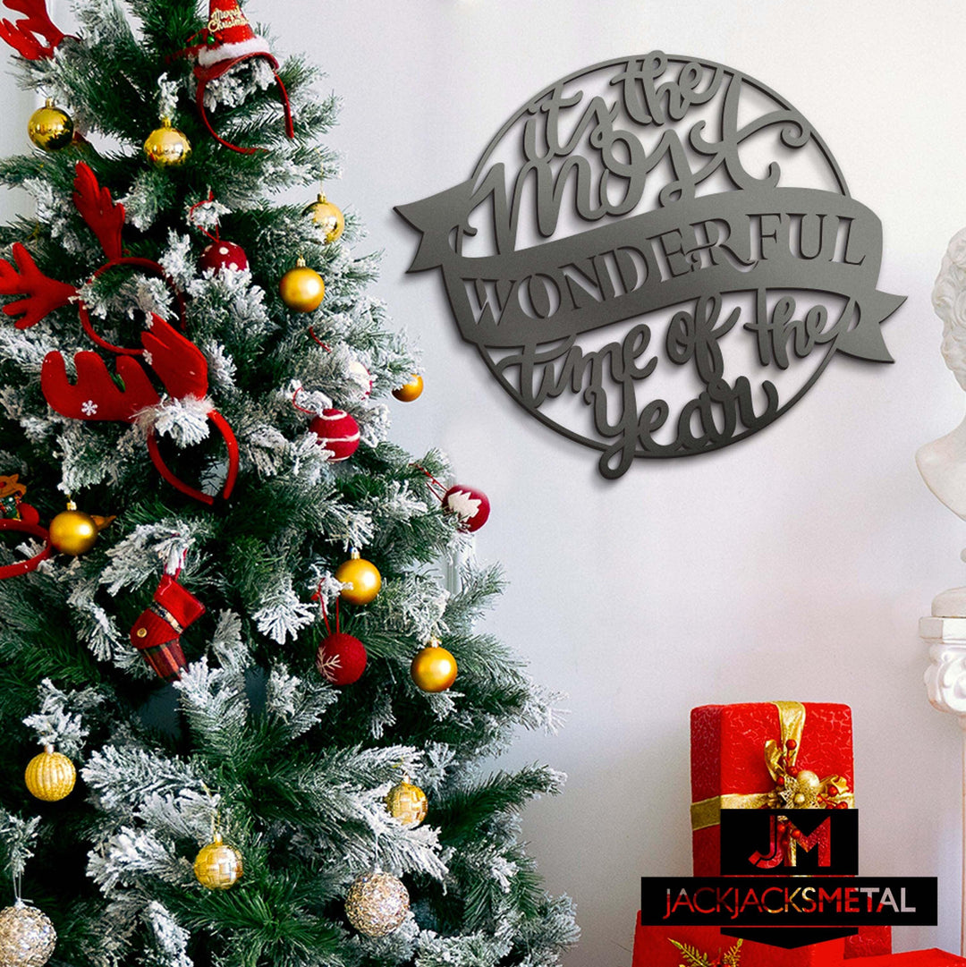 Most Wonderful Time of the Year Christmas Metal Sign - JackJacks Metal