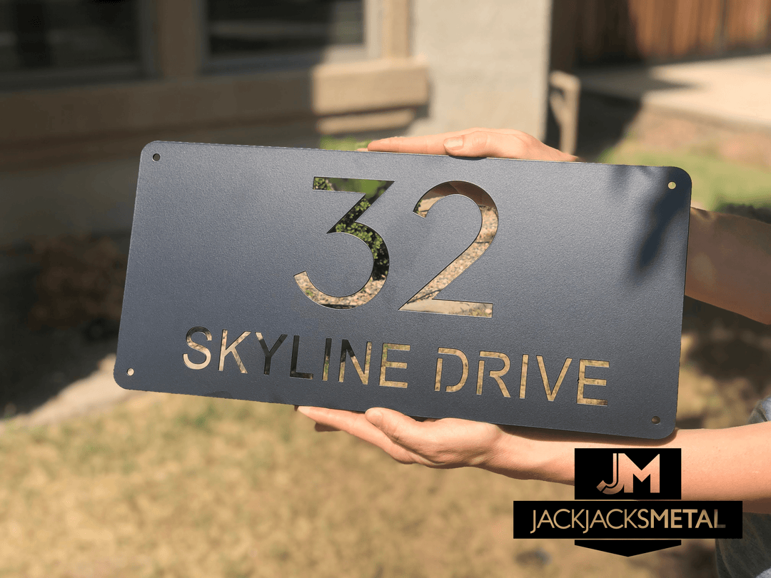 Rectangle Address Plaques Custom Metal Address Signage Contemporary Home Address Signs - JackJacks Metal