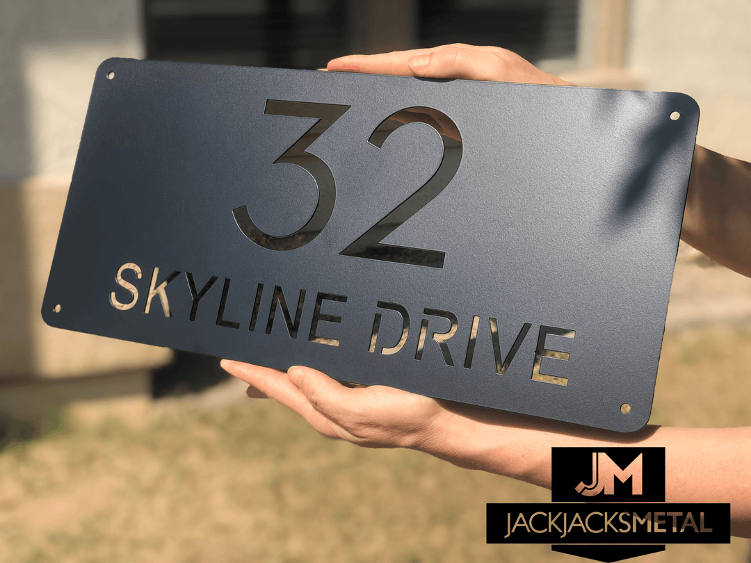 Rectangle Address Plaques Custom Metal Address Signage Contemporary Home Address Signs - JackJacks Metal