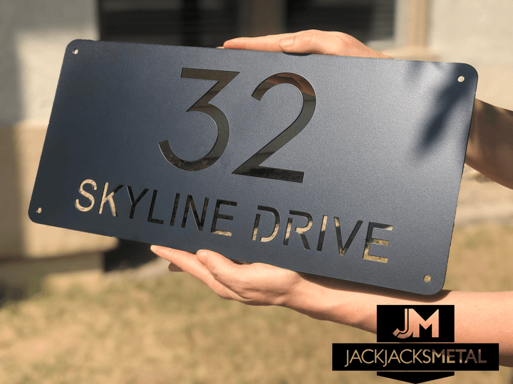 Rectangle Address Plaques Custom Metal Address Signage Contemporary Home Address Signs - JackJacks Metal