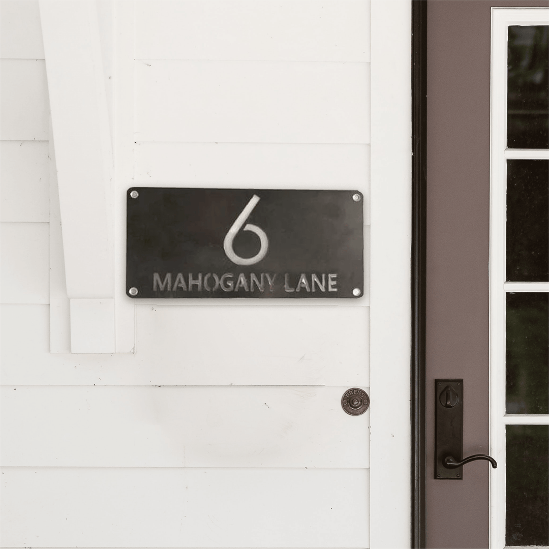Rectangle Address Plaques Custom Metal Address Signage Contemporary Home Address Signs - JackJacks Metal