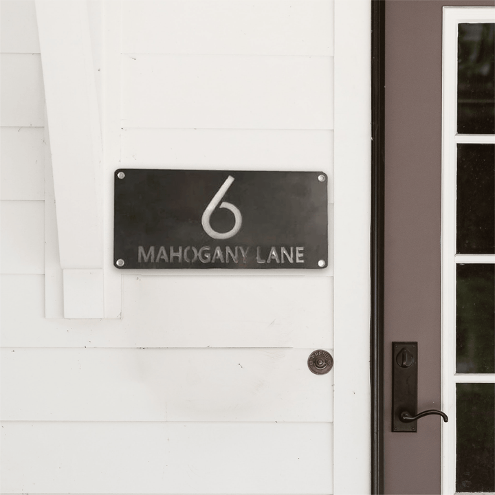Rectangle Address Plaques Custom Metal Address Signage Contemporary Home Address Signs - JackJacks Metal