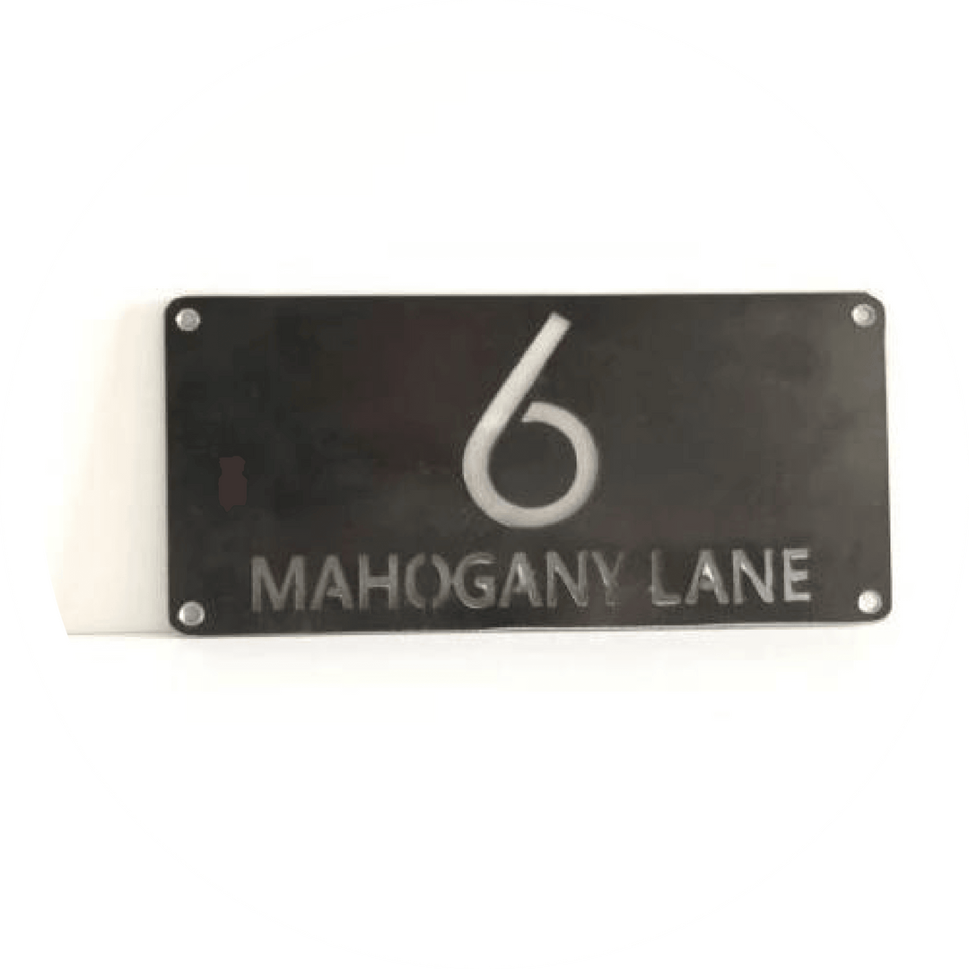 Rectangle Address Plaques Custom Metal Address Signage Contemporary Home Address Signs - JackJacks Metal