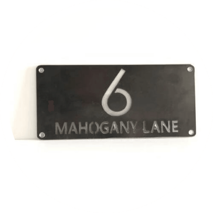 Rectangle Address Plaques Custom Metal Address Signage Contemporary Home Address Signs - JackJacks Metal