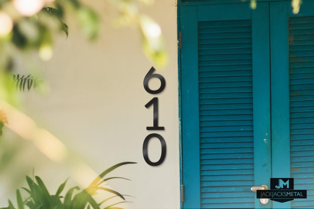 10'' Modern Classic House Number or Letter - Modern Classic Home Address - Large Door Numbers - JackJacks Metal 