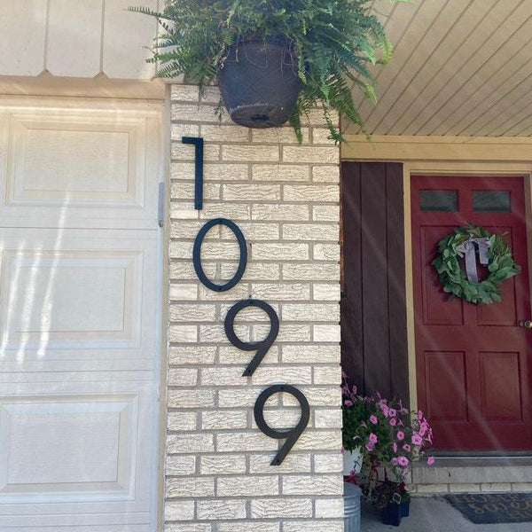 10'' Modern House Number or Letter - Contemporary Home Address - Large Door  Numbers - Bare- Paint Ready / O