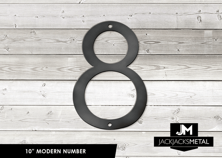 10'' Modern House Number or Letter - Contemporary Home Address - Large Door Numbers - JackJacks Metal 