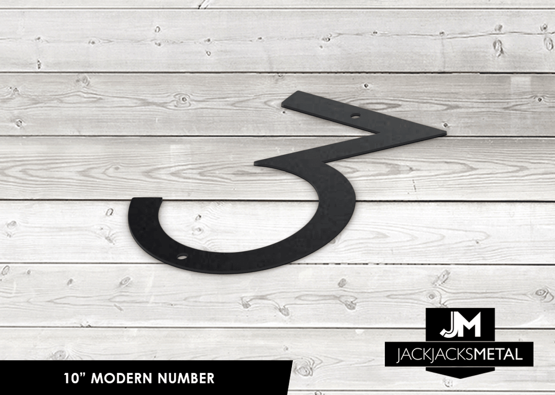 10'' Modern House Number or Letter - Contemporary Home Address - Large Door Numbers - JackJacks Metal 