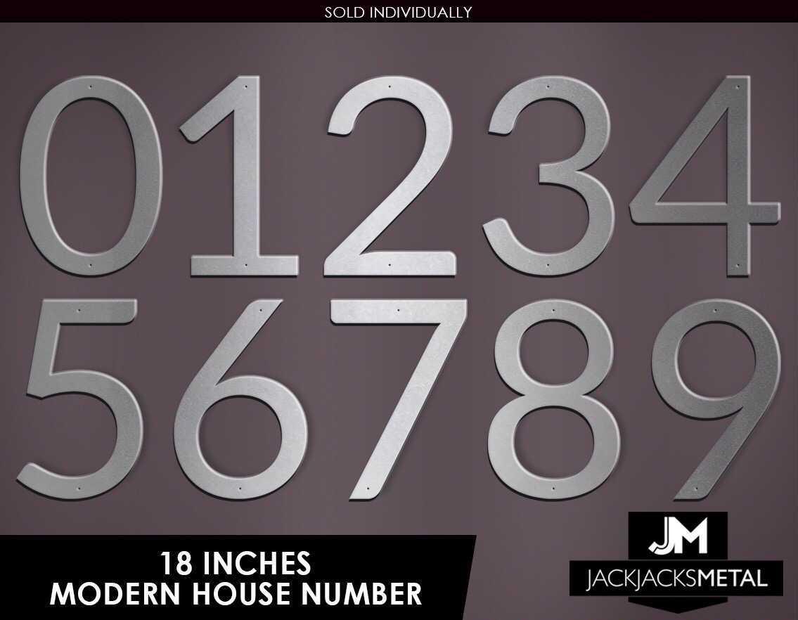18'' Modern Classic House Number or Letter - Modern Classic Home Address - Large Door Numbers - JackJacks Metal 