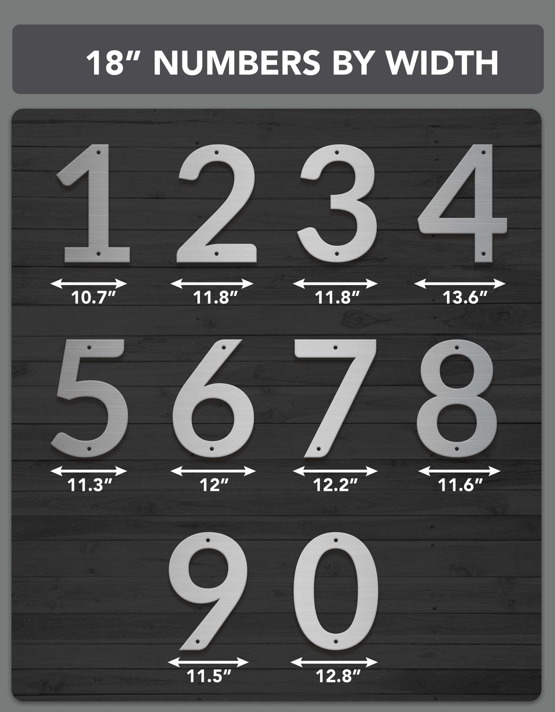 18 Address Numbers Custom Size up to 18” Modern Classic House Number - Large Door Numbers ...