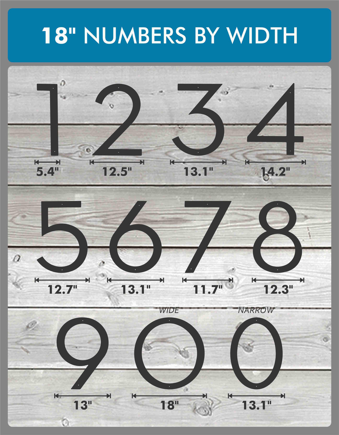 18 Address Numbers 18'' Modern House Number or Letter - Contemporary Home Address - Extra ...
