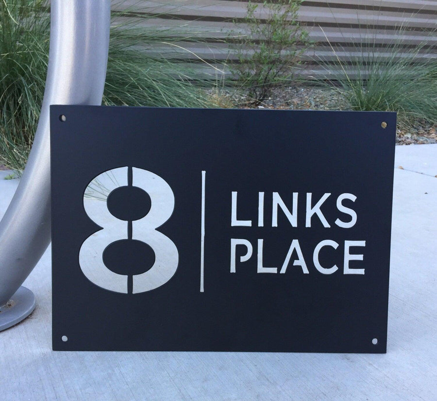 18" x 24" Custom Metal Address Sign House numbers and Street Address Sign - Plasma Cut from Mild Steel