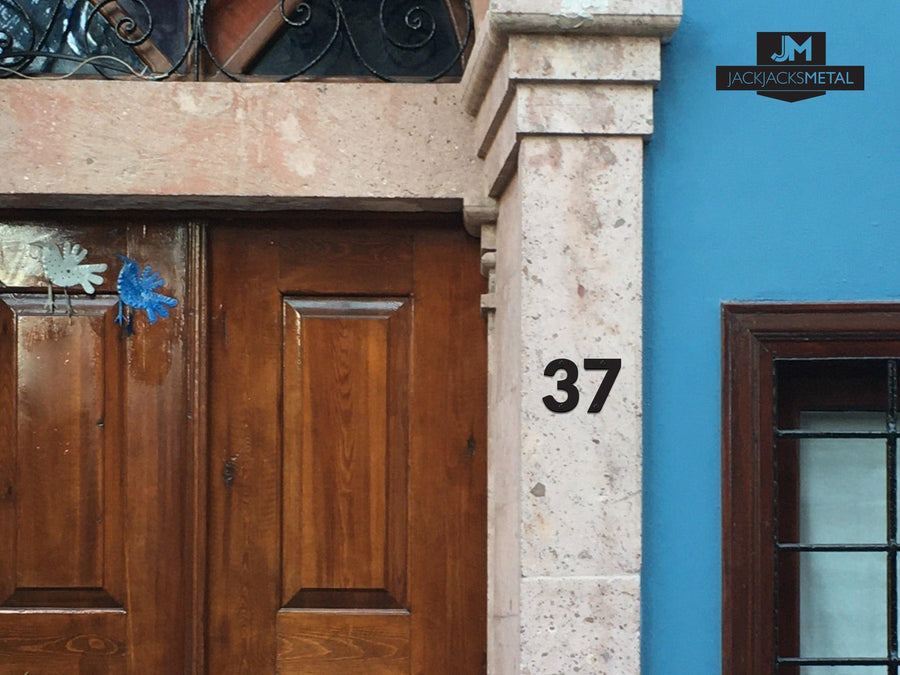 2.5" Modern Classic Metal Outdoor Address Signage Number - Modern Classic Home Address – Small Door Numbers - JackJacks Metal 