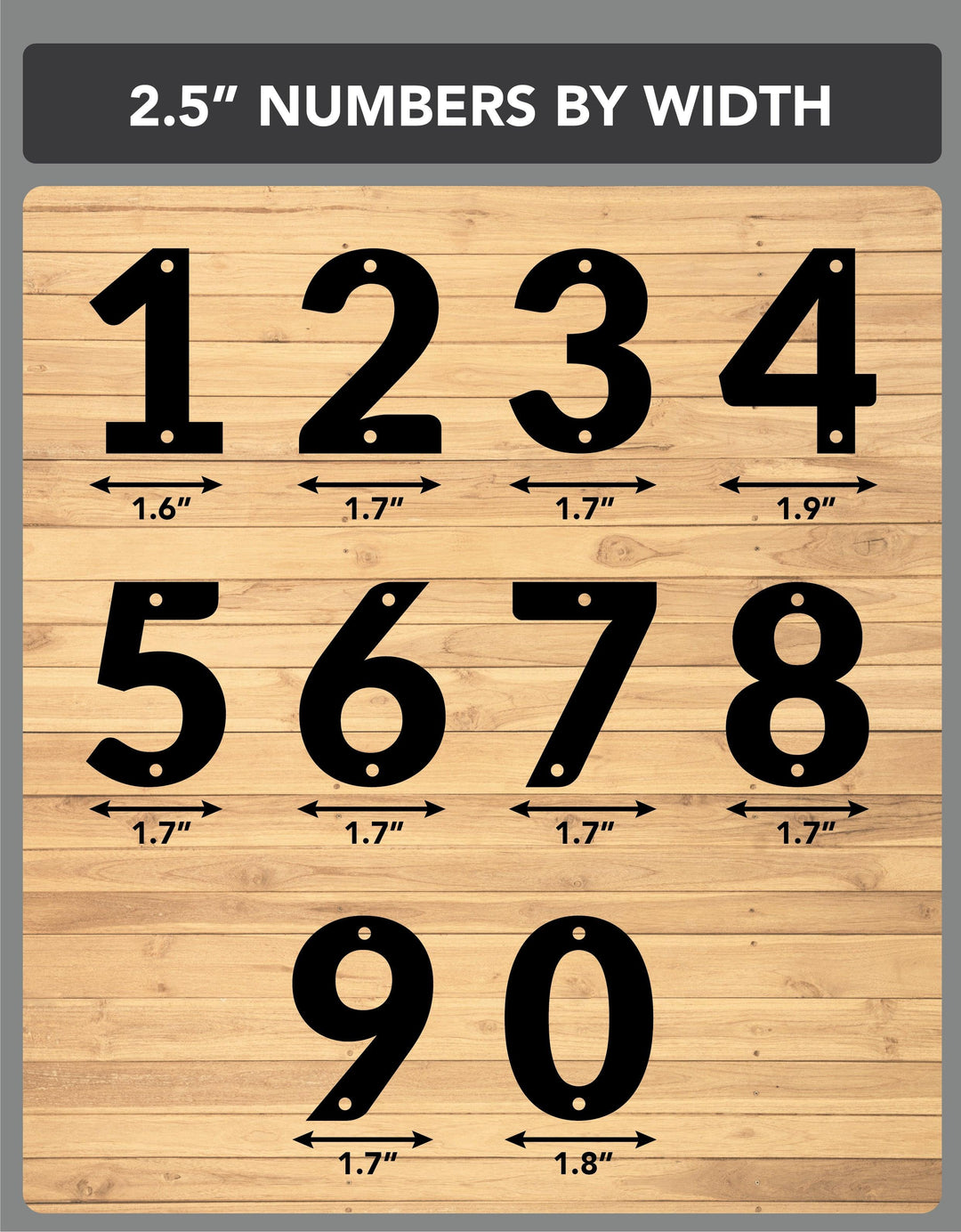 2.5" Modern Classic Metal Outdoor Address Signage Number - Modern Classic Home Address – Small Door Numbers - JackJacks Metal 