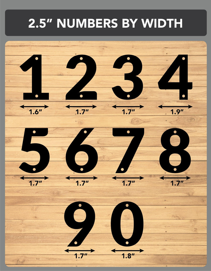 2.5" Modern Classic Metal Outdoor Address Signage Number - Modern Classic Home Address – Small Door Numbers - JackJacks Metal 
