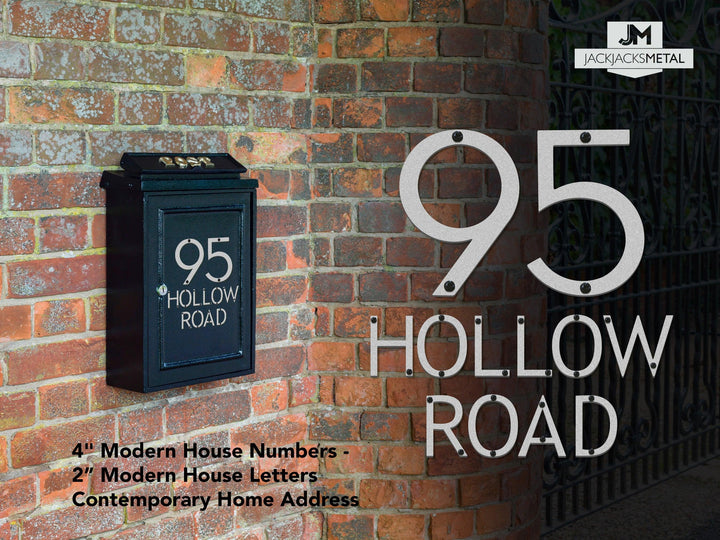 2" Modern House Letter - Contemporary Home Address - Small Size Letters - JackJacks Metal 
