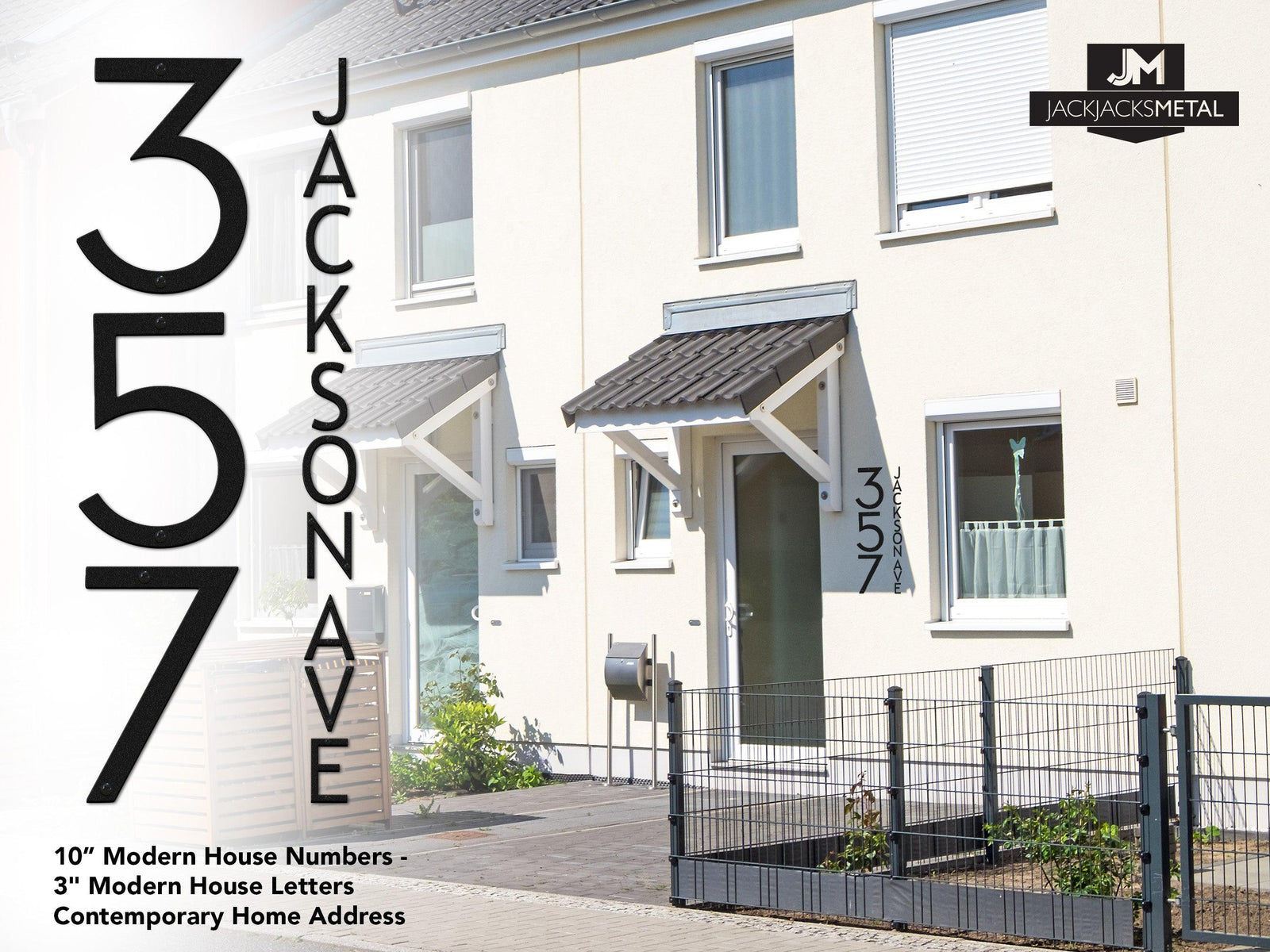 3" Modern House Letter - Contemporary Home Address - Small Size Letters - JackJacks Metal 