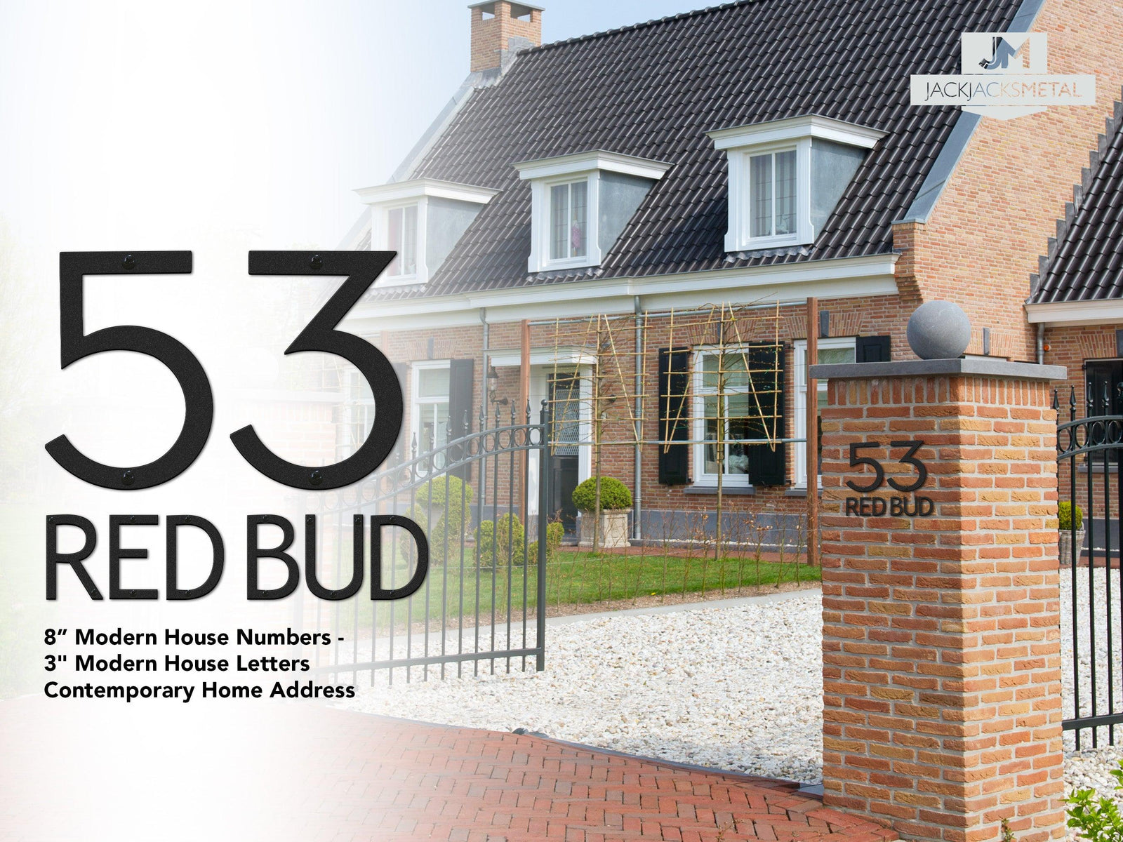 3" Modern House Letter - Contemporary Home Address - Small Size Letters - JackJacks Metal 