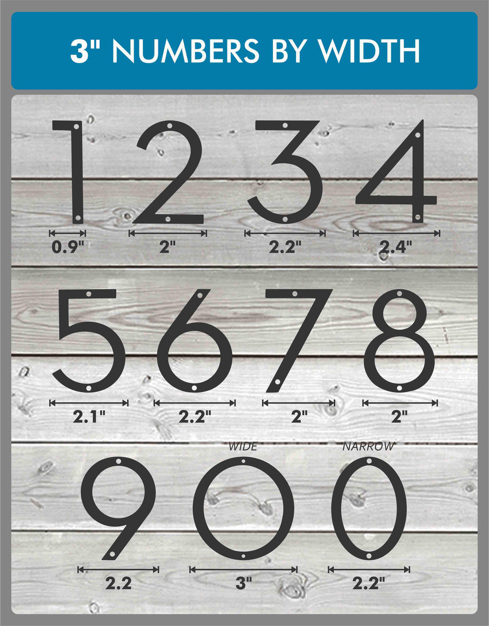 3" Modern Metal Outdoor Address Signage Number - Contemporary Home Address – Small Door Numbers - JackJacks Metal 