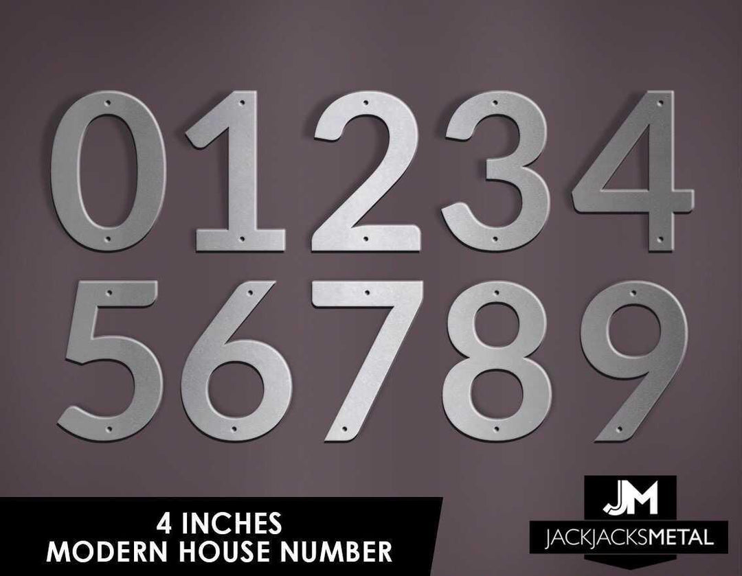 4" Modern Classic Metal Outdoor Address Signage Number - Modern Classic Home Address – Medium Door Numbers - JackJacks Metal 