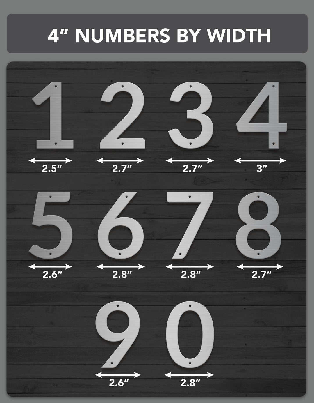 4" Modern Classic Metal Outdoor Address Signage Number - Modern Classic Home Address – Medium Door Numbers - JackJacks Metal 