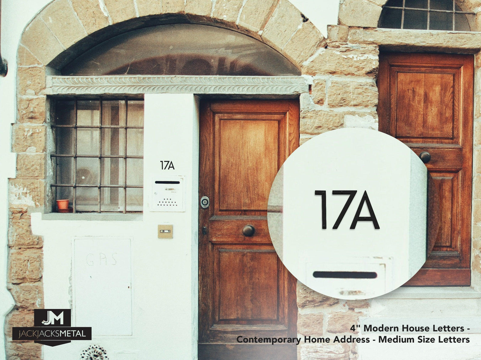 4'' Modern House Letter - Contemporary Home Address -Medium Size Letters - JackJacks Metal 