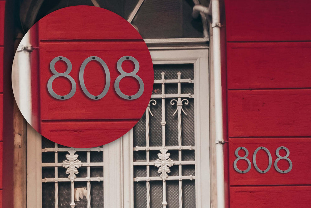 4'' Modern House Number or Letter - Contemporary Home Address - Medium Door Numbers - JackJacks Metal 