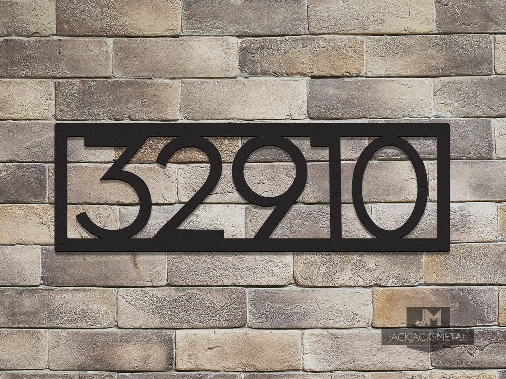 5 Digit Modern Address Plaques - Personalized Condo or Apartment Address Plates - JackJacks Metal 