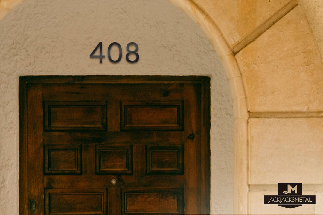 5" Lato Metal Outdoor Address Signage Number - Contemporary Home Address – Medium Door Numbers - JackJacks Metal 